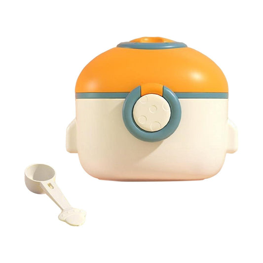 ILSMYSUTRA Milk Formula Dispenser for Travel Airtight Lid with Spoons for Travel Outside Orange Small