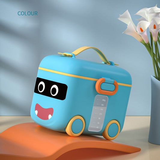 Portable Milk Powder Container Bus style - Blue Color