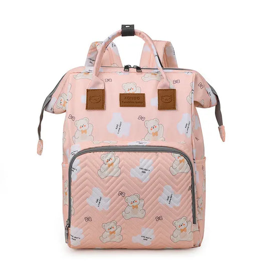 Pink Baby Diaper Bag Backpack – Large Capacity Travel & Nursing Bag