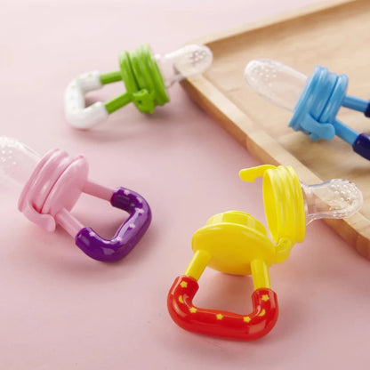 Pink Silicone Baby Fruit Feeder & Food Pacifier – Molar Stick