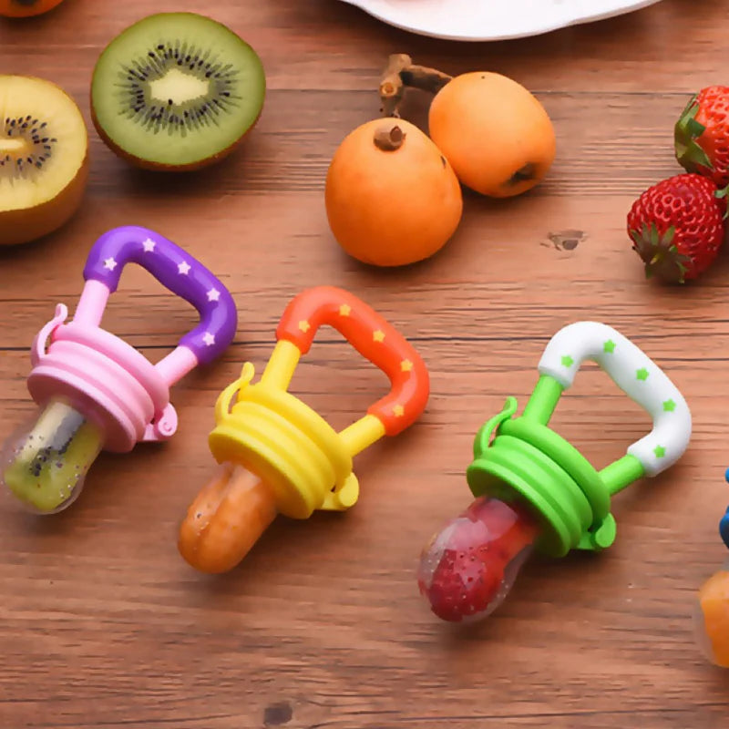 Pink Silicone Baby Fruit Feeder & Food Pacifier – Molar Stick