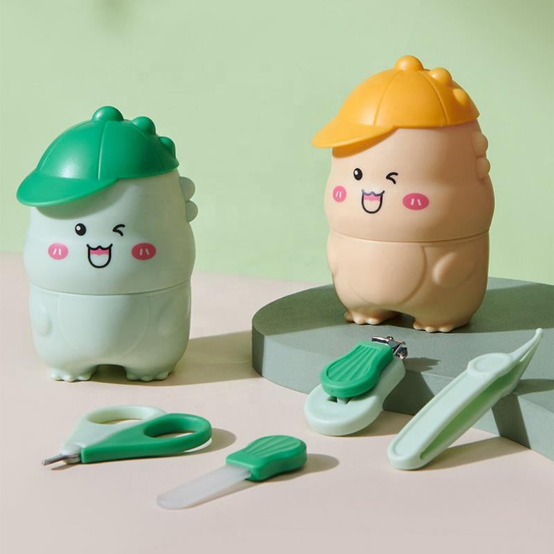 4pcs/set Baby Nail Cutter set Dinosaur Shape Baby Healthcare Set Baby Nail Clipper set