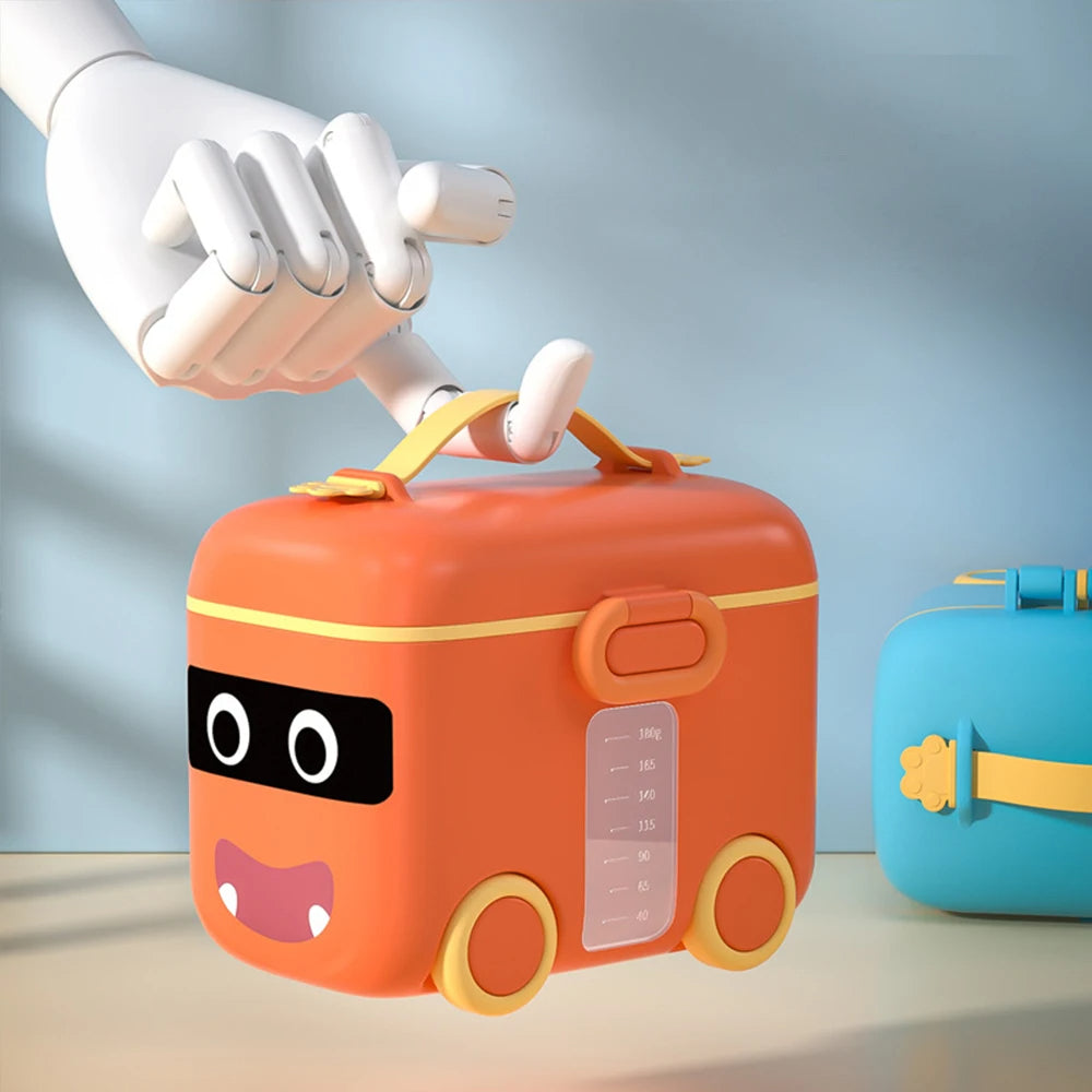 Portable Milk Powder Container Bus style / toy style baby milk container Orange - Blue color