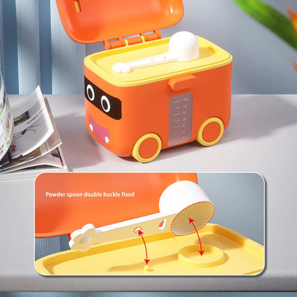 Portable Milk Powder Container Bus style / toy style baby milk container Orange - Blue color