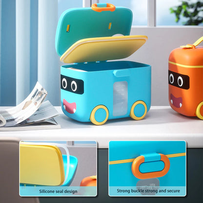 Portable Milk Powder Container Bus style / toy style baby milk container Orange - Blue color