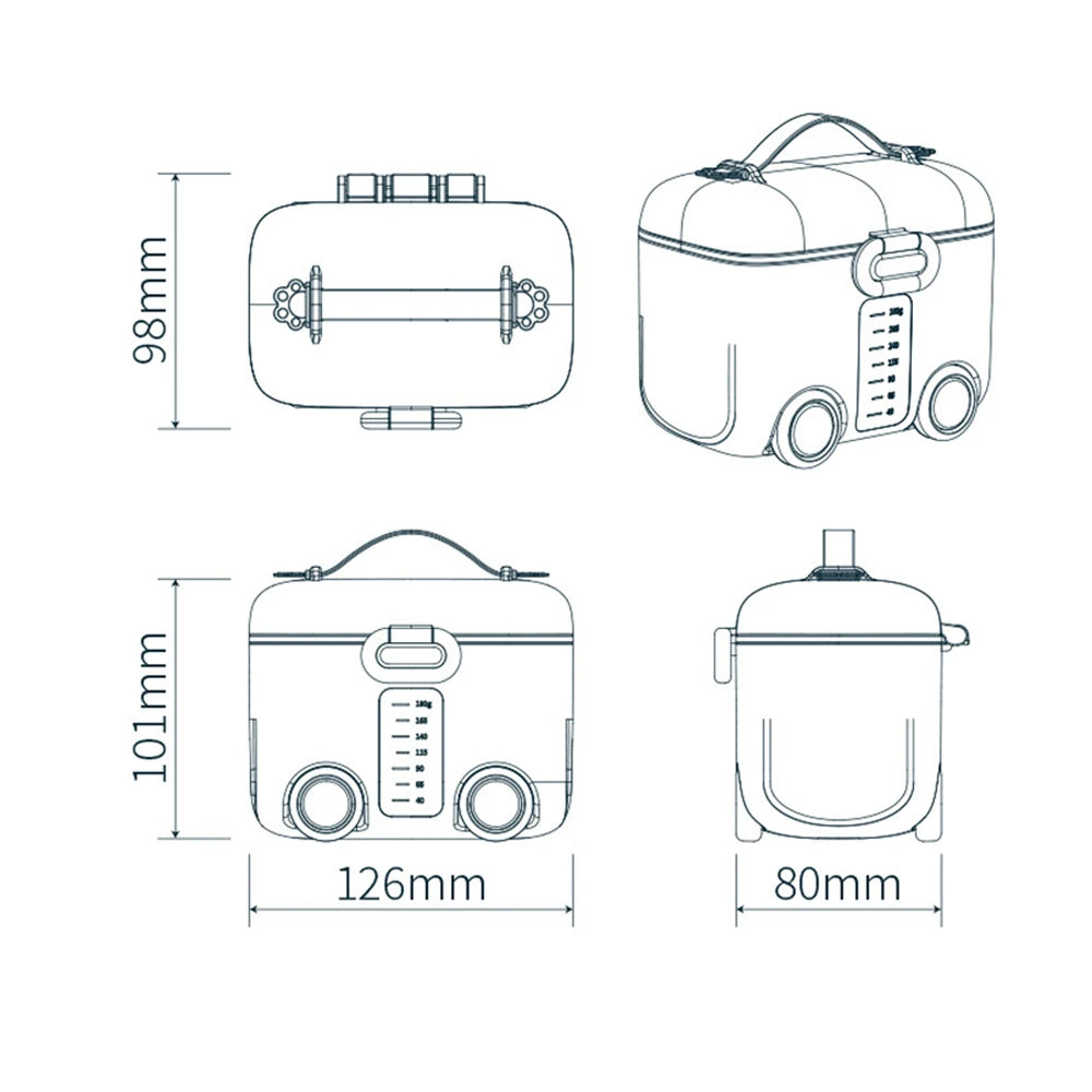 Portable Milk Powder Container Bus style / toy style baby milk container Orange - Blue color