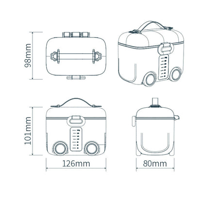 Portable Milk Powder Container Bus style / toy style baby milk container Orange - Blue color