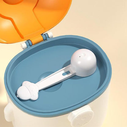 ILSMYSUTRA Milk Formula Dispenser for Travel Airtight Lid with Spoons for Travel Outside Orange Small