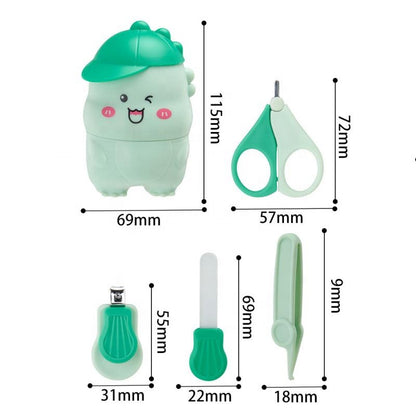 4pcs/set Baby Nail Cutter set Dinosaur Shape Baby Healthcare Set Baby Nail Clipper set
