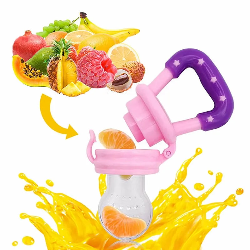 Pink Silicone Baby Fruit Feeder & Food Pacifier – Molar Stick