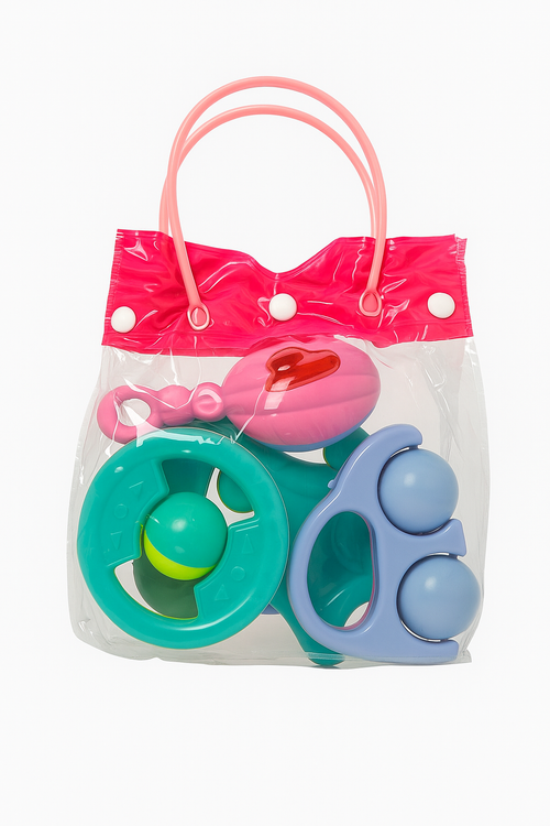 5 Pcs Baby Rattle Set – Safe & Colorful Toys for Newborns