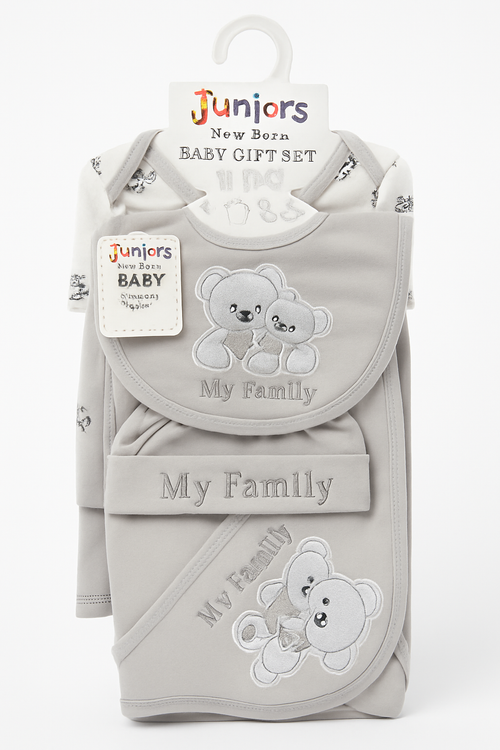 Newborn Baby 7Pcs Gift Set Bear  Grey - Journey