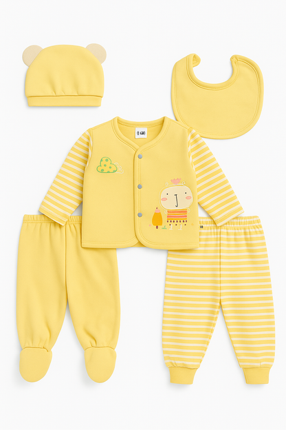 Cute 5 pc Newborn Winter Set – Yellow Bear