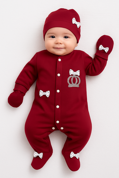 Baby Gift Set Pack Of 3 Crown Maroon - Sunshine