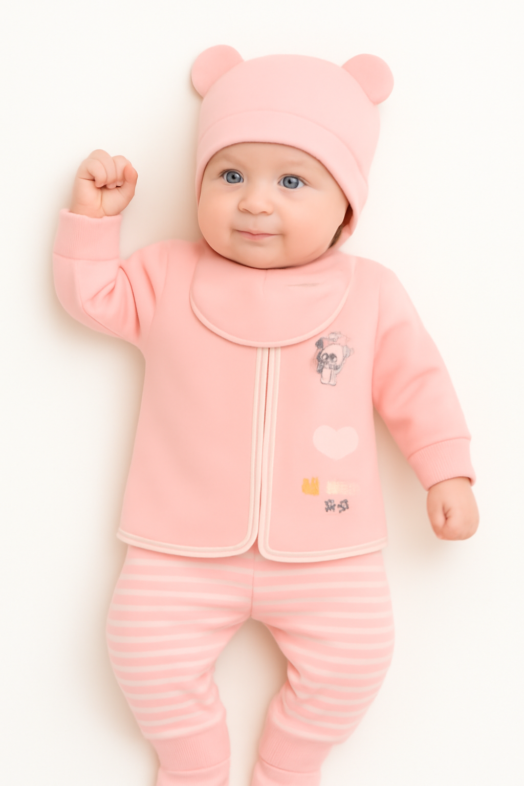 Newborn 5pc  Winter Clothing Set – Pink Bear