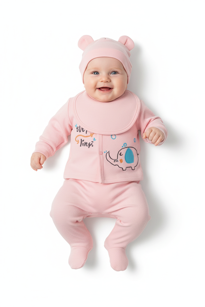 Newborn 5-Piece Baby Pink Clothing Set