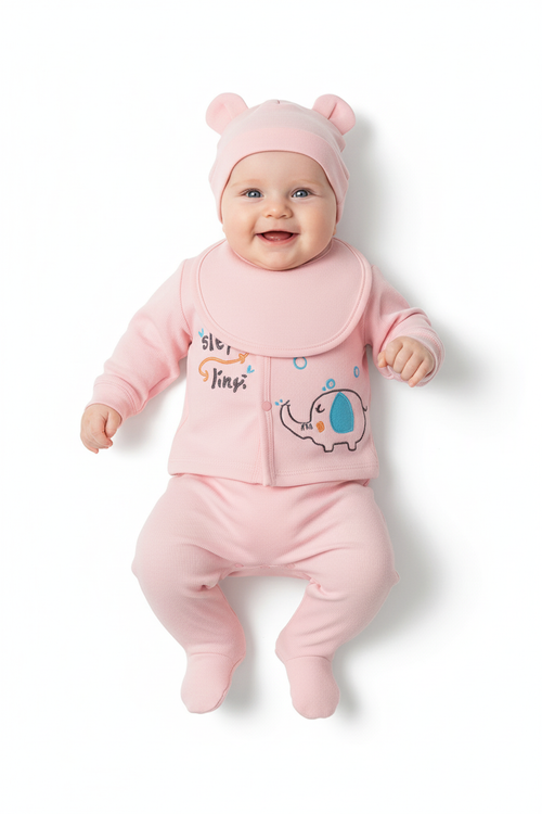 Newborn 5-Piece Baby Pink Clothing Set