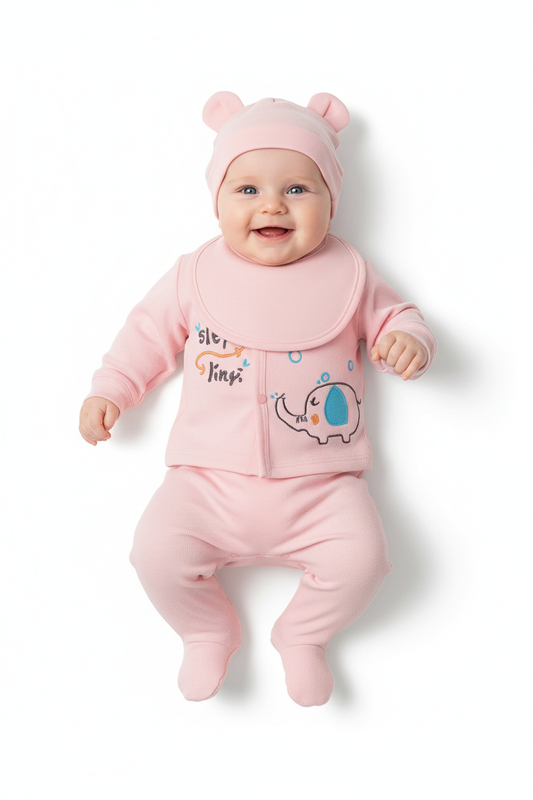 Newborn 5-Piece Baby Pink Clothing Set