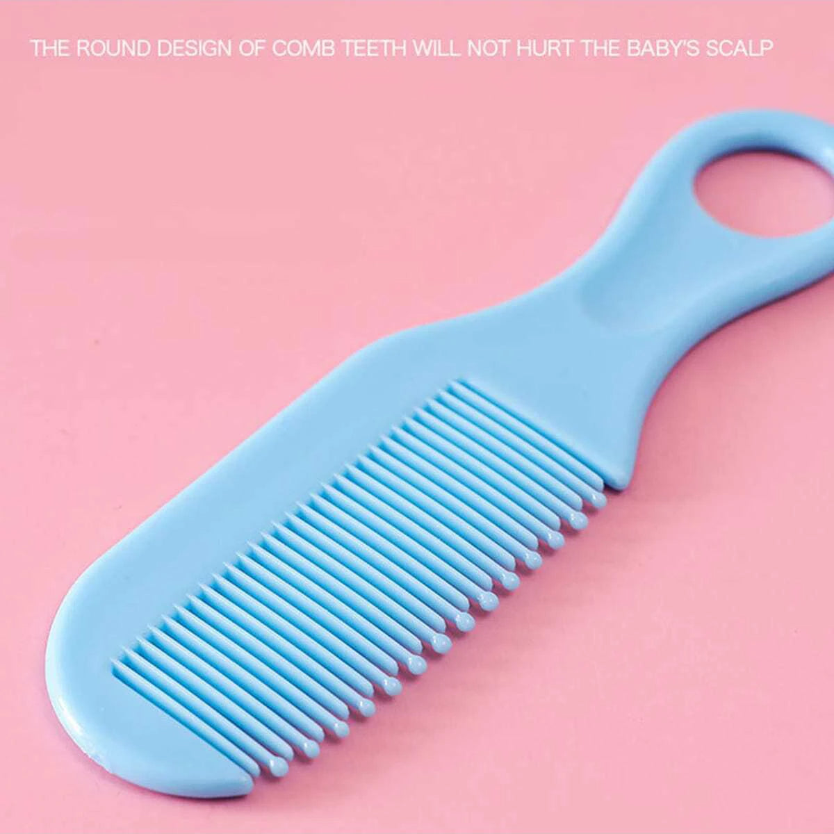 Baby Nail Clippers Blue Set with 6-Piece Baby Care & Wash Brush Set