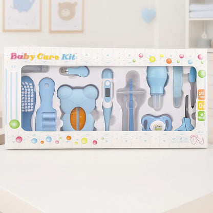 17Pcs Set Care Kit Newborn Nail Hair Thermometer Grooming Brush Clipper Scissor Multifunction Kid Toiletries Kits Baby Care