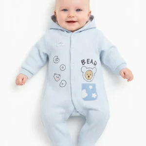 Newborn Boys Full Sleeves Romper - Sky Blue
